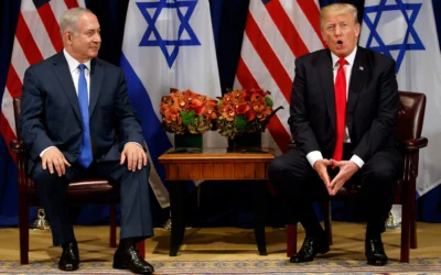 Le président américain Donald Trump s'exprime lors d'une rencontre avec le Premier ministre Benjamin Netanyahu à l'hôtel Palace, dans le cadre de l'Assemblée générale des Nations unies, le 18 septembre 2017. (Crédit: AP Photo/Evan Vucci)