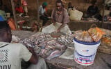 Des vendeurs de poisson nettoient du poisson sur un marché à Khartoum, au Soudan, le mardi 8 septembre 2026. (Crédit : Marwan Ali/AP)