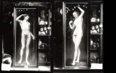 Photographies en noir et blanc du diptyque « Adam et Ève » peint par Lucas Cranach l’Ancien. (Crédit : Archives Goudstikker/von Saher)
