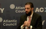 Capture d’écran d’une vidéo d’une interview du président syrien Ahmed al-Sharaa à l’Atlantic Council à New York, le 22 septembre 2026. (Crédit : Atlantic Council)