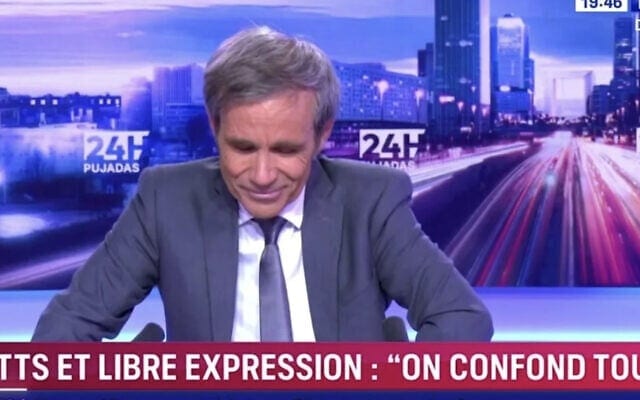 David Pujadas, sur LCI, le 15 septembre 2026. (Crédit : Capture d’écran LCI) David Pujadas, sur LCI, le 15 septembre 2026. (Crédit : Capture d’écran LCI)