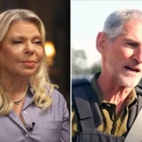 Montage photos (de gauche à droite) : Sara Netanyahu lors d'une interview à la Quatorzième chaine diffusée le 31 août 2026 ; Yaïr Golan, le 14 octobre 2023. (Crédits : Capture d'écran/Quatorzième chaine ; Capture d'écran/Kan)