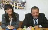 Esterina Tartman (à gauche) et Avigdor Liberman, sur une photographie publiée par ce dernier en hommage à l’ancienne députée, le 16 septembre 2026. (Crédit : Capture d’écran/X/Avigdor Liberman)