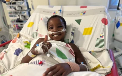 Miracle Nkanda se remettant de son opération à l’hôpital pédiatrique Sylvan Adams du centre hospitalier Wolfson à Holon, sur une photo non datée. (Crédit :  Save a Child’s Heart)
