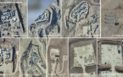 Des images aériennes de 2025 publiées par govmap.gov.il montrant neuf bases militaires israéliennes dans le nord de la bande de Gaza. (Crédits : govmap.gov.il via @Stinky915846091 sur X)