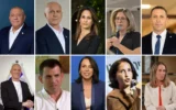 Les 10 premiers candidats de la liste du parti centriste Yashar. De haut en bas et de gauche à droite : Gadi Eisenkot, Yoram Cohen, Orit Farkash-Hacohen, Adi Altschuler, Matan Kahana. Deuxième rangée : Chili Tropper, Shaul Meridor, Tair Ifergan, Oshrat Gani Gonen, Shira Shapira. (Yahav Trodler/Yashar, Gracieuseté/Yashar, Yonatan Sindel/Flash90, Bernard Dichek, Yitzhak Kelman, Flash90, Capture d'écran de la chaine n12, Capture d'écran/X)
