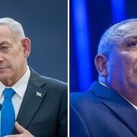 Le Premier ministre Benjamin Netanyahu (à gauche) à Jérusalem le 7 septembre, et le dirigeant du parti Yashar, Gadi Eisenkot, à Rosh HaAyin, le 7 septembre 2026. (Crédit : Chaim Goldberg/FLASH90)