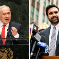 À gauche : Le Premier ministre Benjamin Netanyahu prend la parole lors de la 81e session de l'Assemblée générale des Nations unies au siège des Nations unies, le 24 septembre 2026. À droite : Le maire de la ville de New York Zohran Mamdani s'adresse à la presse en juillet 2026, à New York. (Photo AP/Seth Wenig, Photo AP/Angelina Katsanis)