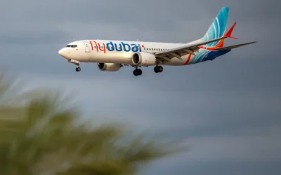 Un Boeing 737 MAX 8 de Flydubai se prépare à atterrir à l’aéroport israélien Ben Gourion de Lod, le 30 septembre 2026. (Crédit: Jack Guez/AFP)