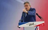 Le leader de l'extrême-gauche française, Jean-Luc Mélenchon, prononçant un discours lors de la Braderie annuelle de Lille, dans le nord de la France, le 5 septembre 2026. (Crédit : Jean-François Badias/AP)