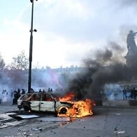 Place de la République, à Paris, le 17 octobre 2026. (Crédit : Emma Da Silva / AP)