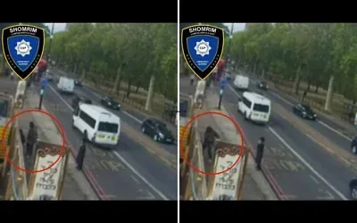 Vidéo publiée sur les réseaux sociaux par l'organisation juive de sécurité bénévole Shomrim, montrant une agression contre des femmes juives, à Stamford Hill, au nord de Londres, le 20 octobre 2026. (Crédit : Captures d'écran/Shomrim via X)