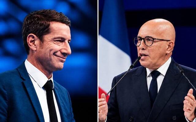 À gauche, le nouveau président élu de l'Association des maires de France (AMF), David Lisnard, durant le congrès de l'AMF, la réunion annuelle des maires français, à Paris, le jeudi 18 novembre 2021. (AP Photo/Thibault Camus, Pool) À droite, Éric Ciotti, de l'extrême droite, lors du 19e congrès du Rassemblement national, le parti d'extrême droite français, à Orléans, en France, le dimanche 25 octobre 2026. (AP Photo/Teresa Suarez) À gauche, le nouveau président élu de l'Association des maires de France (AMF), David Lisnard, durant le congrès de l'AMF, la réunion annuelle des maires français, à Paris, le jeudi 18 novembre 2021. (AP Photo/Thibault Camus, Pool) À droite, Éric Ciotti, de l'extrême droite, lors du 19e congrès du Rassemblement national, le parti d'extrême droite français, à Orléans, en France, le dimanche 25 octobre 2026. (AP Photo/Teresa Suarez)