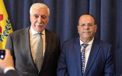 Ferhat Mehenni et Ayoob Kara. (Crédit : Agence kabyle d’information)