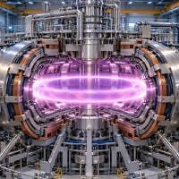 Fusion nucléaire. (Image réalisée par le ministère de l'Énergie avec l'aide de l'IA)