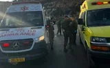 Le lieu d'une fusillade en Cisjordanie, le 23 octobre 2026. (Crédit : Magen David Adom)