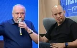 Montage photo (de gauche à droite) : Avigdor Liberman, chef du parti Yisrael Beytenu, s’exprimant à Glilot, dans le centre d’Israël, le 13 octobre 2026 ; Naftali Bennett, chef du parti Beyahad, s’exprimant à Tel Aviv, le 16 octobre 2026. (Crédits : Avshalom Sassoni/Flash90)