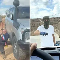 Des diplomates agressés par des résidents d'implantation extrémistes dans la région de Taybeh, en Cisjordanie, le 17 octobre 2026. (Crédit : Captures d'écran vidéo X/@AmitOrfali)
