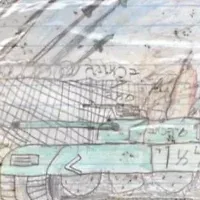Un dessin qui aurait été réalisé par Ibrahim, le fils de 10 ans du chef du Hamas Yahya Sinwar, au début de la guerre, publié par Tsahal, le 16 octobre 2026. (Crédit : Tsahal)