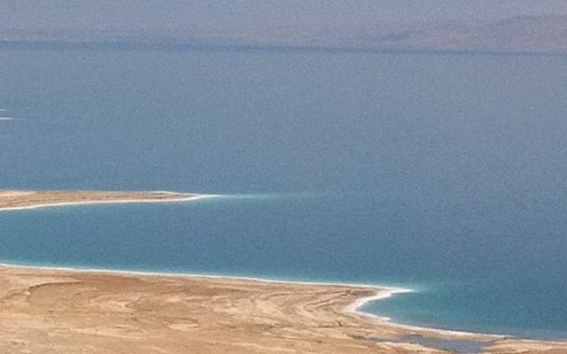 A view of the Dead Sea (photo credit: Michal Shmulovich/Times of Israel staff)