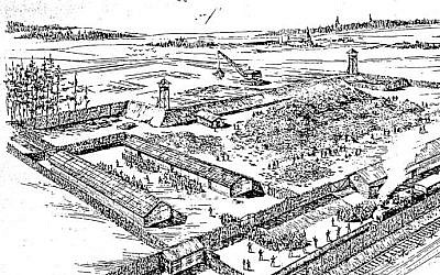 A drawing of Treblinka by Samuel Willenberg, one of the last known living survivors.