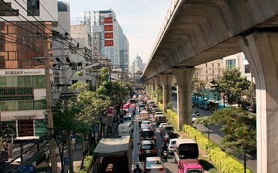 Sukhumvit road in Bangkok, where the bombing happened. (photo credit:CC-BY Christian Haugen, Flickr)