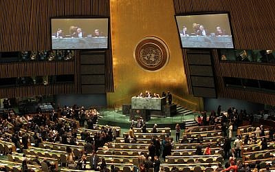The UN General Assembly (photo credit: CC BY linh.m.do, Flickr) The UN General Assembly (photo credit: CC BY linh.m.do, Flickr)