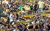 Beitar Jerusalem fans during a game against Bnei Saknin in an undated photo. (photo credit: Lior Mizrahi/Flash 90)