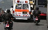 Illustrative photo of an Israeli ambulance (photo credit: Pierre Terdjman/Flash90)