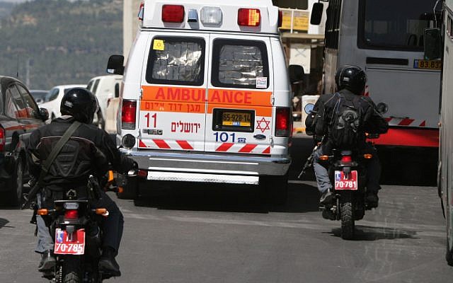 Illustrative photo of an Israeli ambulance (photo credit: Pierre Terdjman/Flash90)