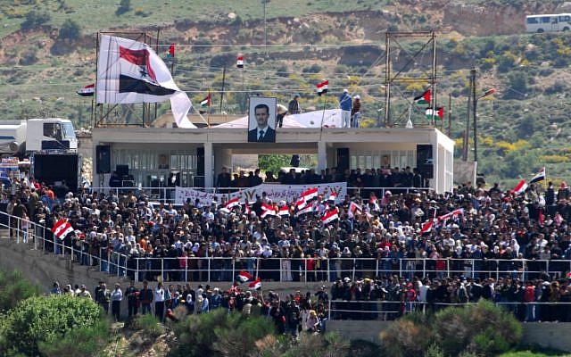 Druze living on the Israeli side of the Golan celebrate the Syrian independence day (photo credit: Hamad Almakat/Flash90) Druze living on the Israeli side of the Golan celebrate the Syrian independence day (photo credit: Hamad Almakat/Flash90)