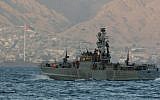 An illustrative photo of a navy vessel in the Red Sea (photo credit: Anna Kaplan/Flash 90)
