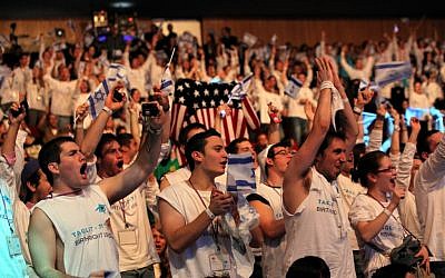 Taglit Birthright participants at an event in Jerusalem in 2011. (Photo credit: Yossi Zamir/Flash 90)