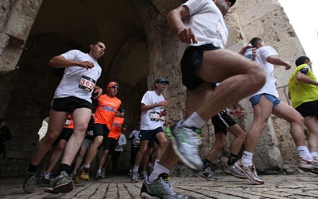Runners in the Jerusalem marathon on March 25, 2011. (Kobi Gideon/Flash 90) Runners in the Jerusalem marathon on March 25, 2011. (Kobi Gideon/Flash 90)