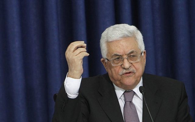Palestinian president Mahmoud Abbas holds a press conference together with members of the Israeli Peace Initiative at his presidential headquarters in the West bank city of Ramallah. April 28, 2011. (Photo credit: Miriam Alster/Flash90) Palestinian president Mahmoud Abbas holds a press conference together with members of the Israeli Peace Initiative at his presidential headquarters in the West bank city of Ramallah. April 28, 2011. (Photo credit: Miriam Alster/Flash90)
