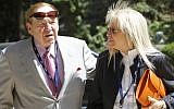 Businessman Sheldon Adelson, left, and his wife, Miriam, on a trip to Israel (photo credit: Miriam Alster/Flash90/File)