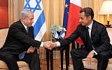 French president Nicolas Sarkozy meets Prime Minister Benjamin Netanyahu in Jerusalem in Sept 2011 (photo credit: Avi Ohayon/GPO/FLASH90)