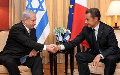 French president Nicolas Sarkozy meets Prime Minister Benjamin Netanyahu in Jerusalem in Sept 2011 (photo credit: Avi Ohayon/GPO/FLASH90)