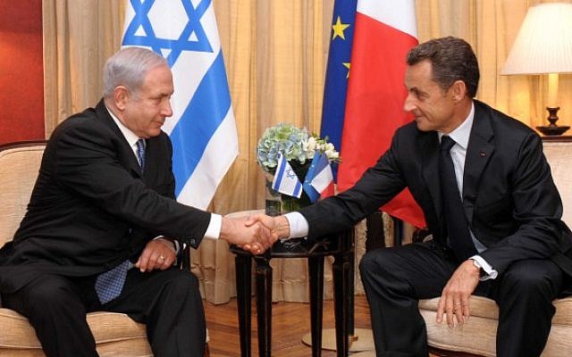 French president Nicolas Sarkozy meets Prime Minister Benjamin Netanyahu in Jerusalem in Sept 2011 (photo credit: Avi Ohayon/GPO/FLASH90) French president Nicolas Sarkozy meets Prime Minister Benjamin Netanyahu in Jerusalem in Sept 2011 (photo credit: Avi Ohayon/GPO/FLASH90)