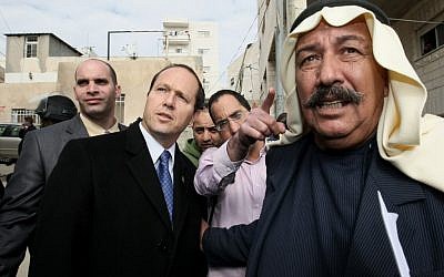 Visiting East Jerusalem. Barkat in Issawiya last year to inaugurate a new post office building. (photo credit: Kobi Gideon/Flash90)