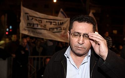 Ofer Eini outside the labor court Thursday night. (photo credit: Kobi Gideon/Flash90)