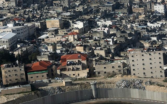 Shuafat, in northern Jerusalem, as viewed from the air.  (photo credit: Kobi Gideon/Flash90)