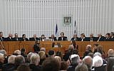 Israel's High Court, one place where smartphones and tablets are generally unwelcome (photo credit: Alex Kolomoisky/Flash90)