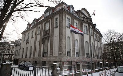 The Syrian embassy in Berlin Thursday. (photo credit: AP/Gero Breloer)