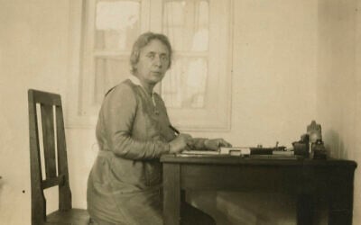 Henrietta Szold at home in Jerusalem, circa 1922. (Wikimedia Commons)