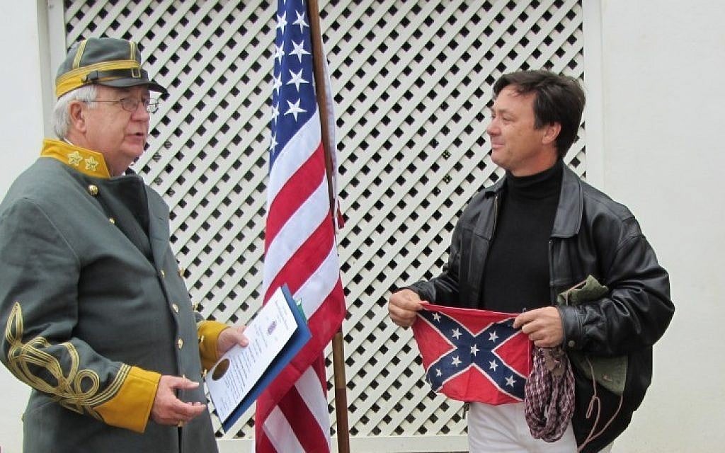 Arieh O’Sullivan being sworn in to the Sons of Confederate Veterans. (Photo credit: Courtesy Arieh O'Sullivan) Arieh O’Sullivan being sworn in to the Sons of Confederate Veterans. (Photo credit: Courtesy Arieh O'Sullivan)