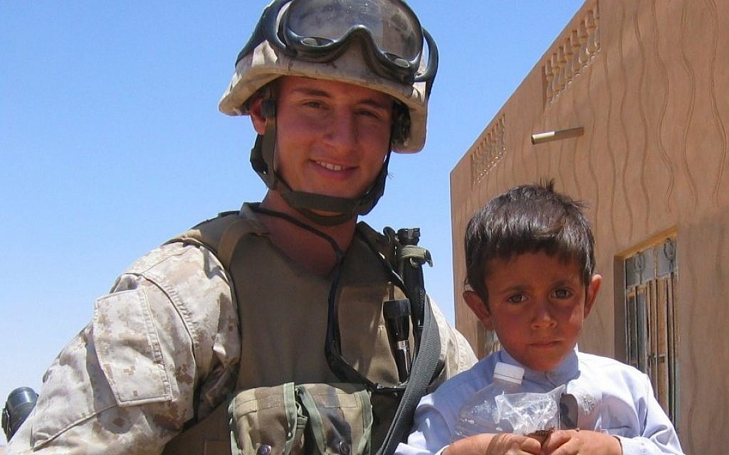 State Treasurer Josh Mandel, a Republican candidate for the US Senate in Ohio, is shown during his service as a Marine in Iraq. (Photo credit: Citizens for Josh Mandel/JTA)