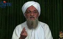 Al-Qaeda leader Ayman al-Zawahiri, February 2012. Zawahiri's brother is set to stand trial in Egypt for terror-related activity. (photo credit: AP/SITE Intel Group)