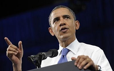 US President Barack Obama (photo credit: Susan Walsh/AP)
