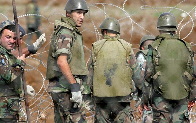 Lebanese soldiers on the border with Israel (photo credit: Haim Azulay/Flash90)